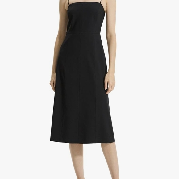 Theory Dresses & Skirts - Theory Black Sheath Spaghetti Strap Midi Dress Size 10